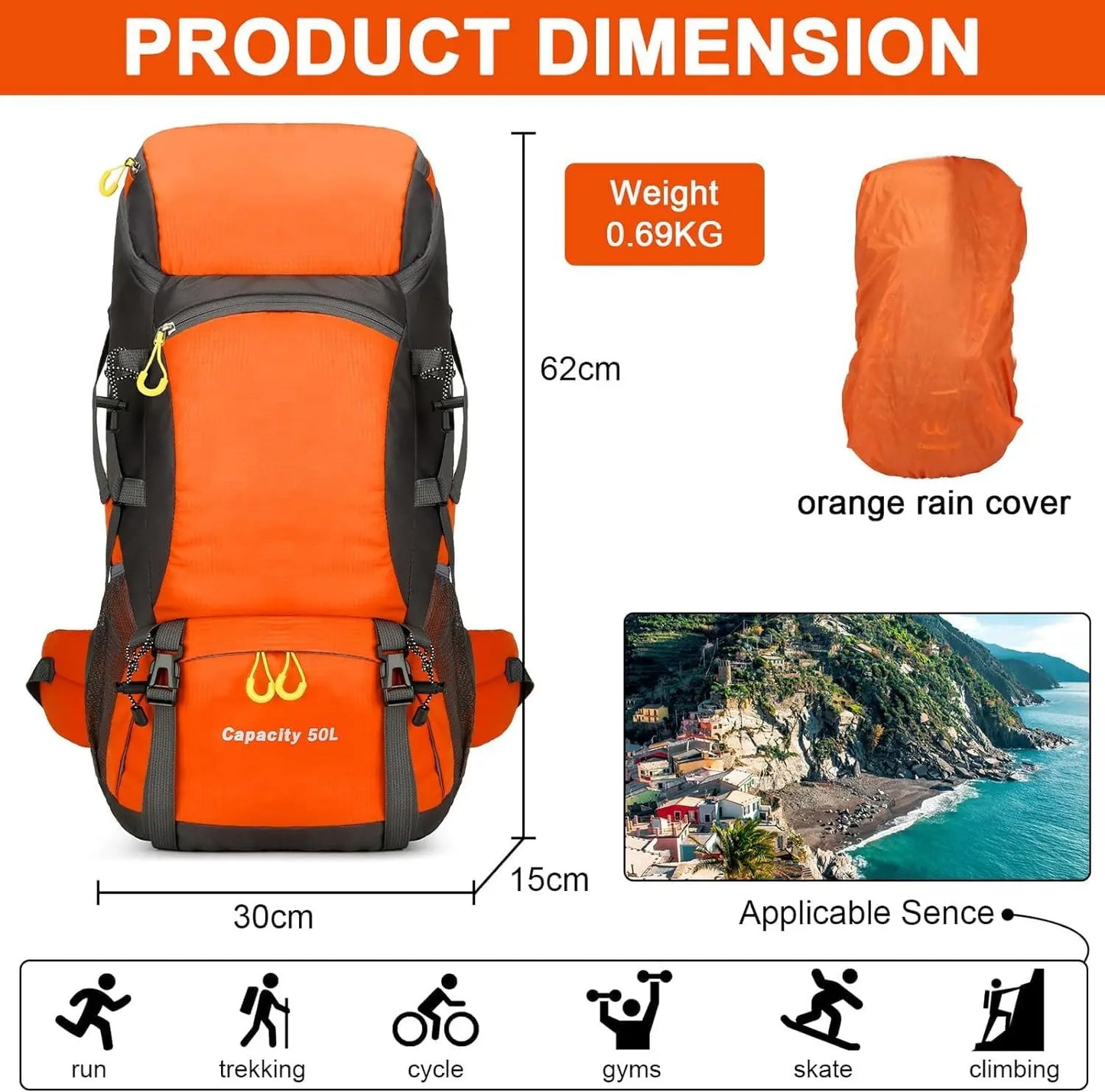 Lightweight Hiking Backpack Waterproof